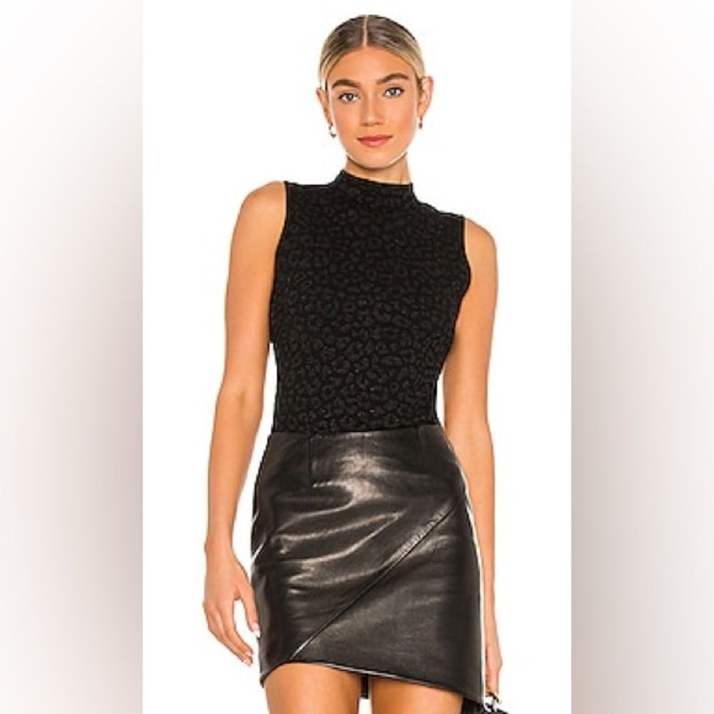 MILLY mock neck metallic sheer top Small